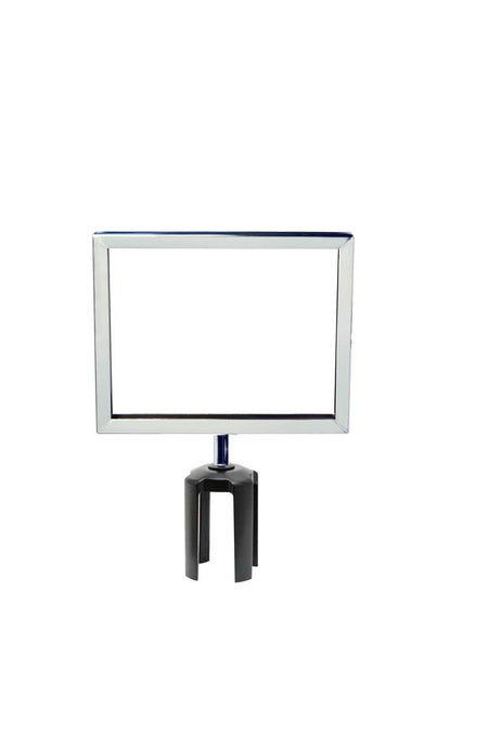 Post Top Sign Frame for CCW Series Retractable Belt Barriers - Crowd Control Warehouse