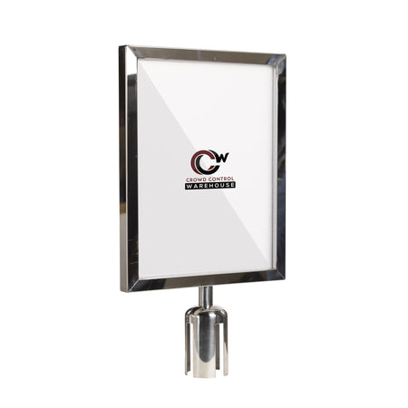 Post Top Sign Frame for CCW Series Retractable Belt Barriers - Crowd Control Warehouse