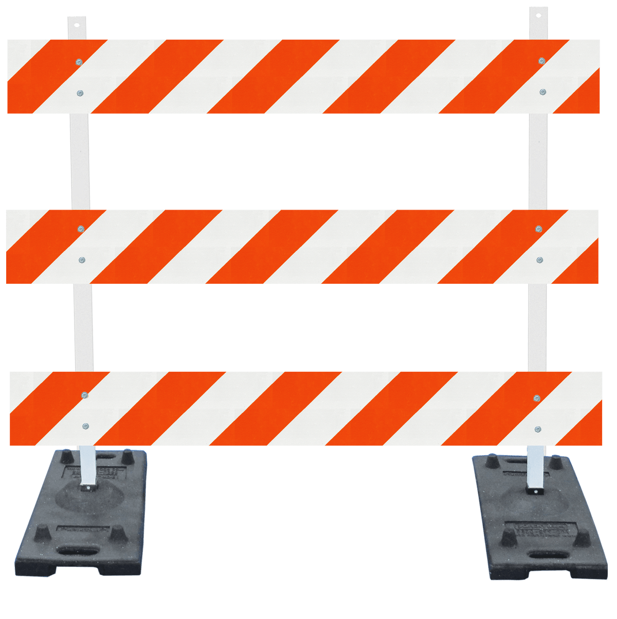 Power Post Type III Plastic Post Steel Legs Traffic Barricade - Crowd Control Warehouse