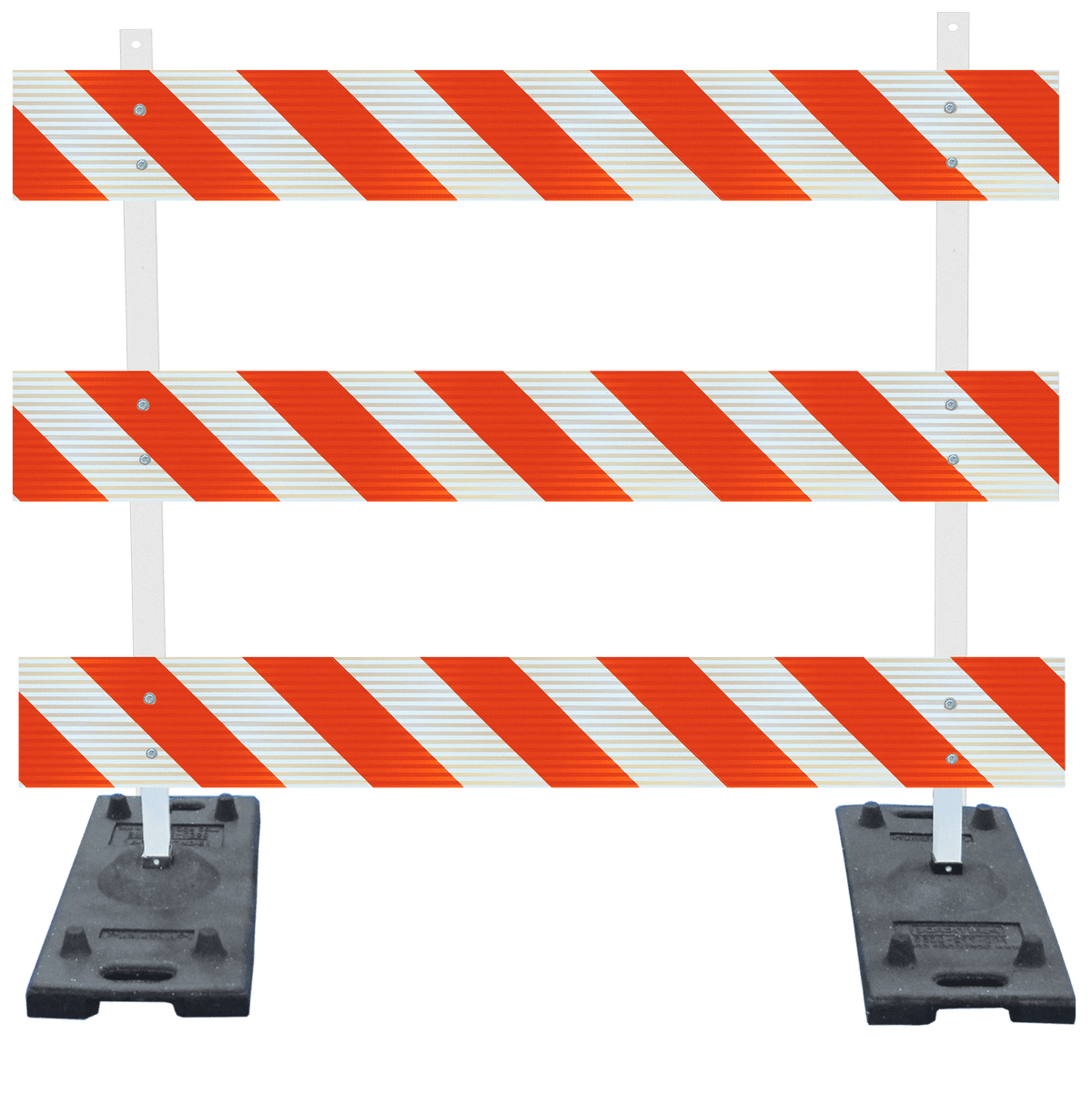 Power Post Type III Plastic Post Steel Legs Traffic Barricade - Crowd Control Warehouse