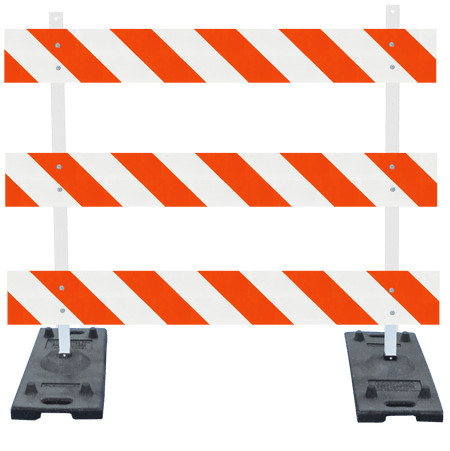 Power Post Type III Plastic Post Steel Legs Traffic Barricade - Crowd Control Warehouse