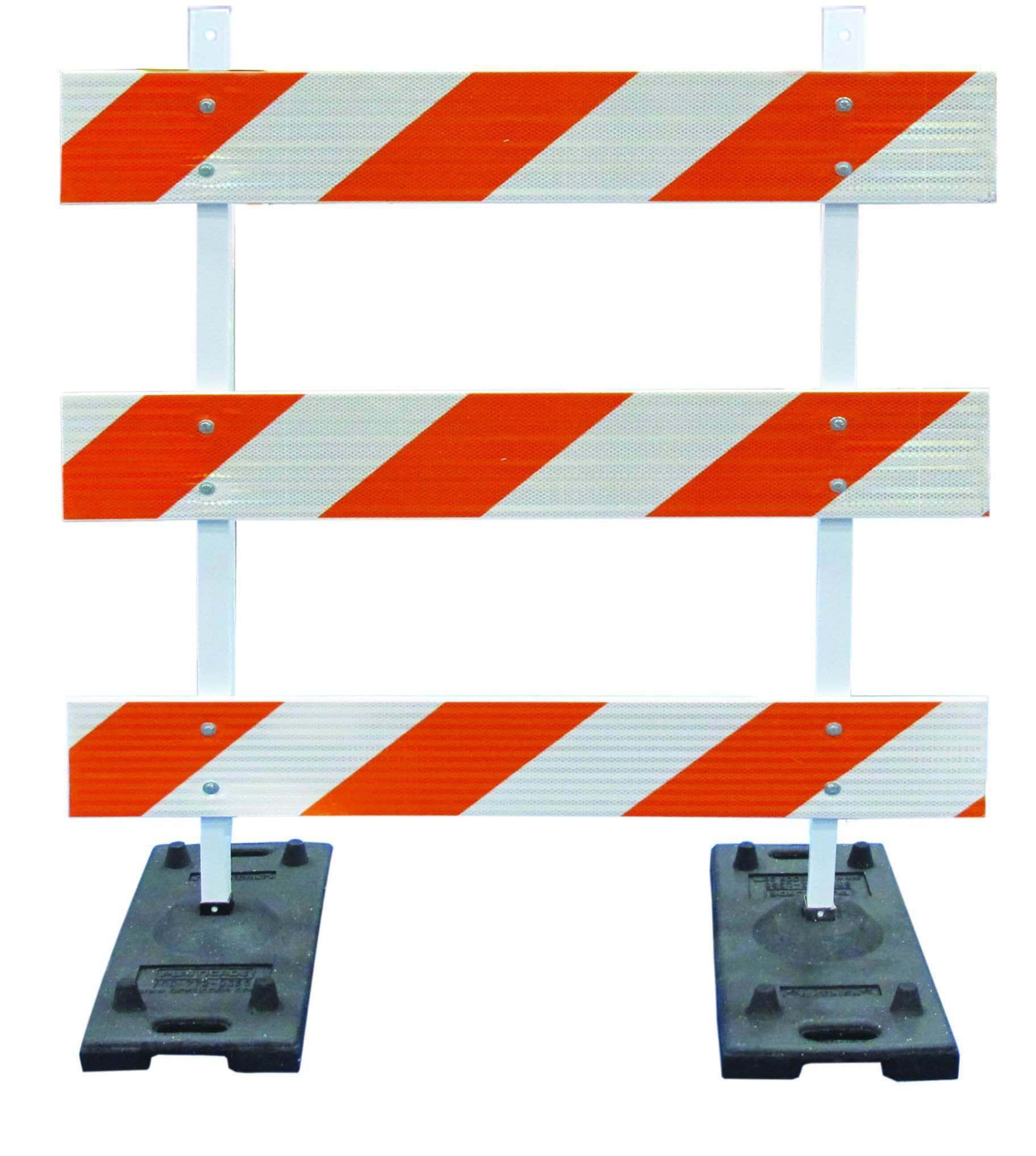 Power Post Type III Plastic Post Steel Legs Traffic Barricade - Crowd Control Warehouse