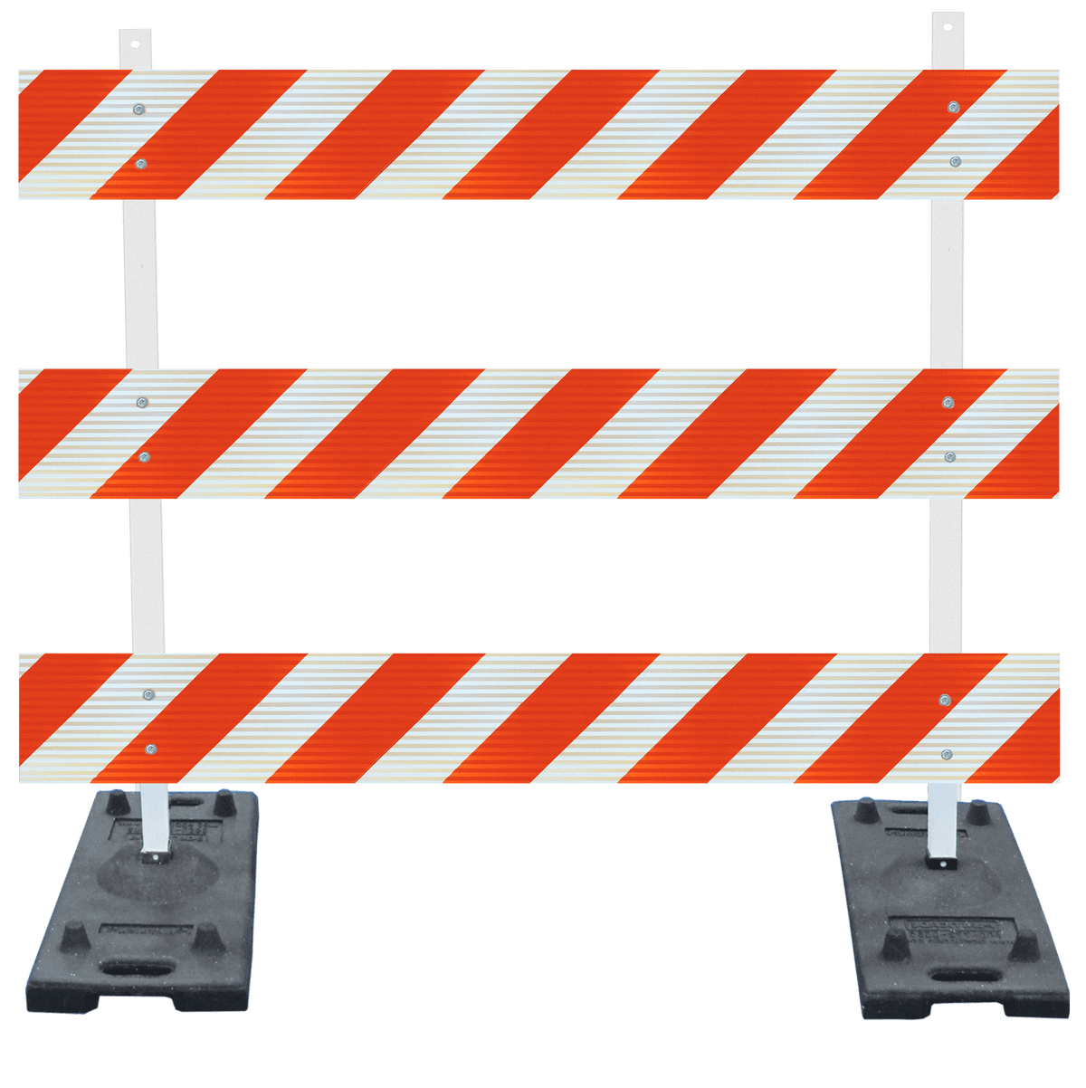 Power Post Type III Plastic Post Steel Legs Traffic Barricade - Crowd Control Warehouse