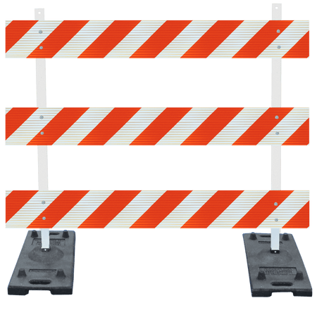 Power Post Type III Plastic Post Steel Legs Traffic Barricade - Crowd Control Warehouse