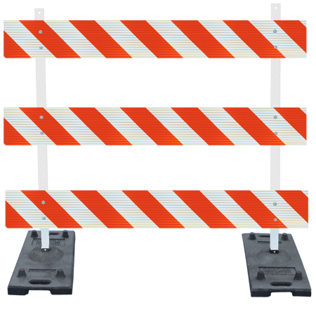 Power Post Type III Plastic Post Steel Legs Traffic Barricade - Crowd Control Warehouse