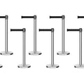 Set of (8) CCW Series Retractable Belt Barriers - 11 Ft. Belts