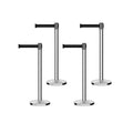 Set of (4) CCW Series RBB-100 Retractable Belt Barriers - 11 Ft. Belt