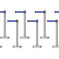 Set of (8) CCW Series Retractable Belt Barriers - 11 Ft. Belts
