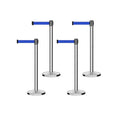 Set of (4) CCW Series RBB-100 Retractable Belt Barriers - 11 Ft. Belt