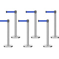 Set of (6) CCW Series RBB-100 Retractable Belt Barriers - 11 Ft. Belts
