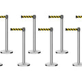 Set of (8) Free Ship CCW Series RBB-100 Retractable Belt Barriers - 13 Ft. Belt