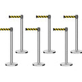 Set of (6) CCW Series RBB-100 Retractable Belt Barriers - 11 Ft. Belts