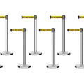 Set of (8) CCW Series Retractable Belt Barriers - 11 Ft. Belts
