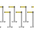 Set of (8) CCW Series RBB-100 Retractable Belt Barriers - 13 Ft. Belt