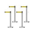 Set of (4) CCW Series RBB-100 Retractable Belt Barriers - 11 Ft. Belt