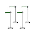 Set of (4) CCW Series RBB-100 Retractable Belt Barriers - 11 Ft. Belt