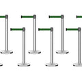 Set of (8) CCW Series Retractable Belt Barriers - 11 Ft. Belts