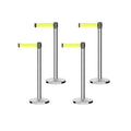 Set of (4) CCW Series RBB-100 Retractable Belt Barriers - 11 Ft. Belt