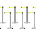 Set of (8) Free Ship CCW Series RBB-100 Retractable Belt Barriers - 13 Ft. Belt