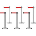 Set of (6) CCW Series RBB-100 Retractable Belt Barriers - 11 Ft. Belts