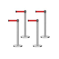 Set of (4) CCW Series RBB-100 Retractable Belt Barriers - 11 Ft. Belt