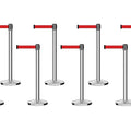 Set of (8) CCW Series Retractable Belt Barriers - 11 Ft. Belts