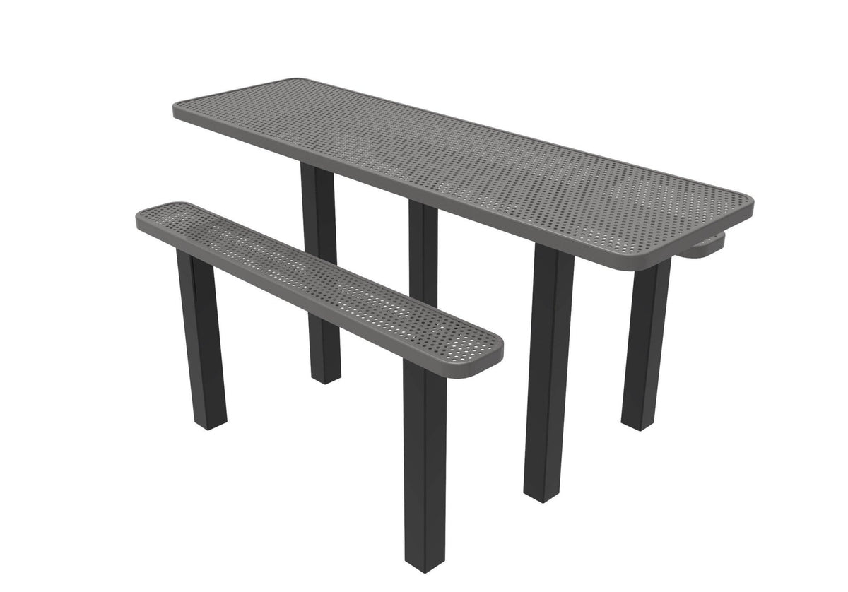 Rectangular Independent ADA Accessible Picnic Table - Circular Pattern - Inground Mount - 8 Ft. - Crowd Control Warehouse