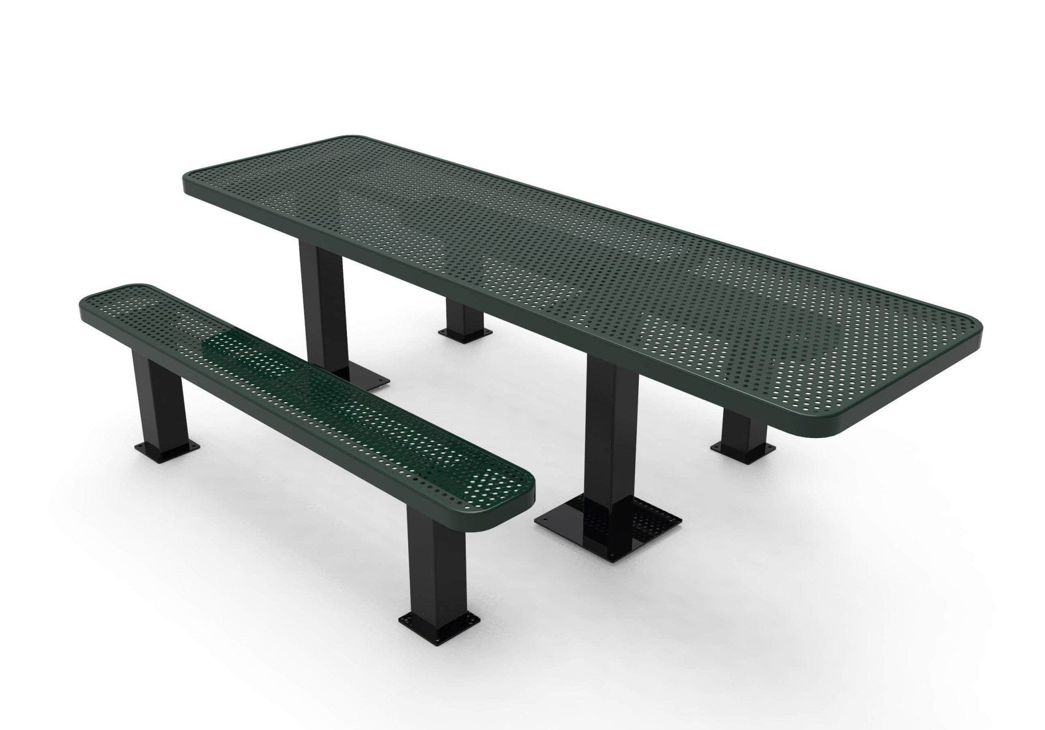Rectangular Independent ADA Accessible Picnic Table - Circular Pattern - Surface Mount - 8 Ft. - Crowd Control Warehouse