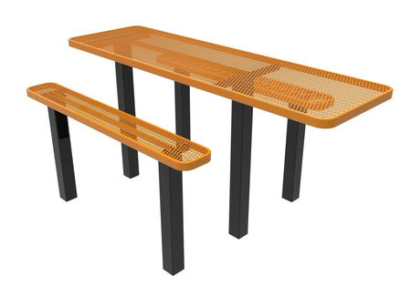 Rectangular Independent ADA Accessible Picnic Table - Diamond Pattern - Inground Mount - 8 Ft. - Crowd Control Warehouse