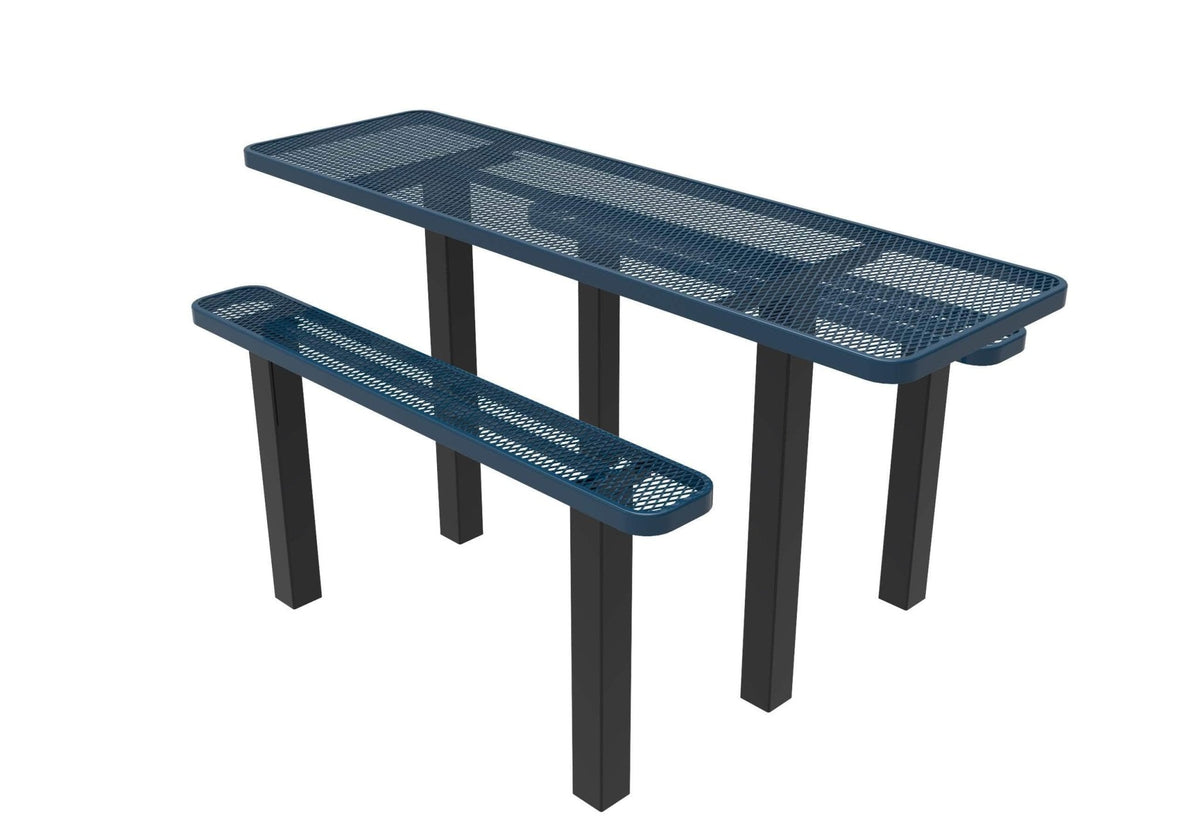 Rectangular Independent ADA Accessible Picnic Table - Diamond Pattern - Inground Mount - 8 Ft. - Crowd Control Warehouse