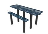 Rectangular Independent ADA Accessible Picnic Table - Diamond Pattern - Inground Mount - 8 Ft. - Crowd Control Warehouse