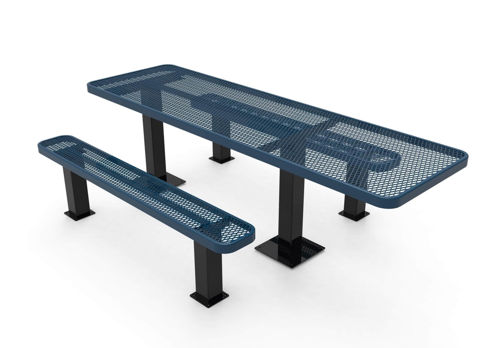 Rectangular Independent ADA Accessible Picnic Table - Diamond Pattern - Surface Mount - 8 Ft. - Crowd Control Warehouse