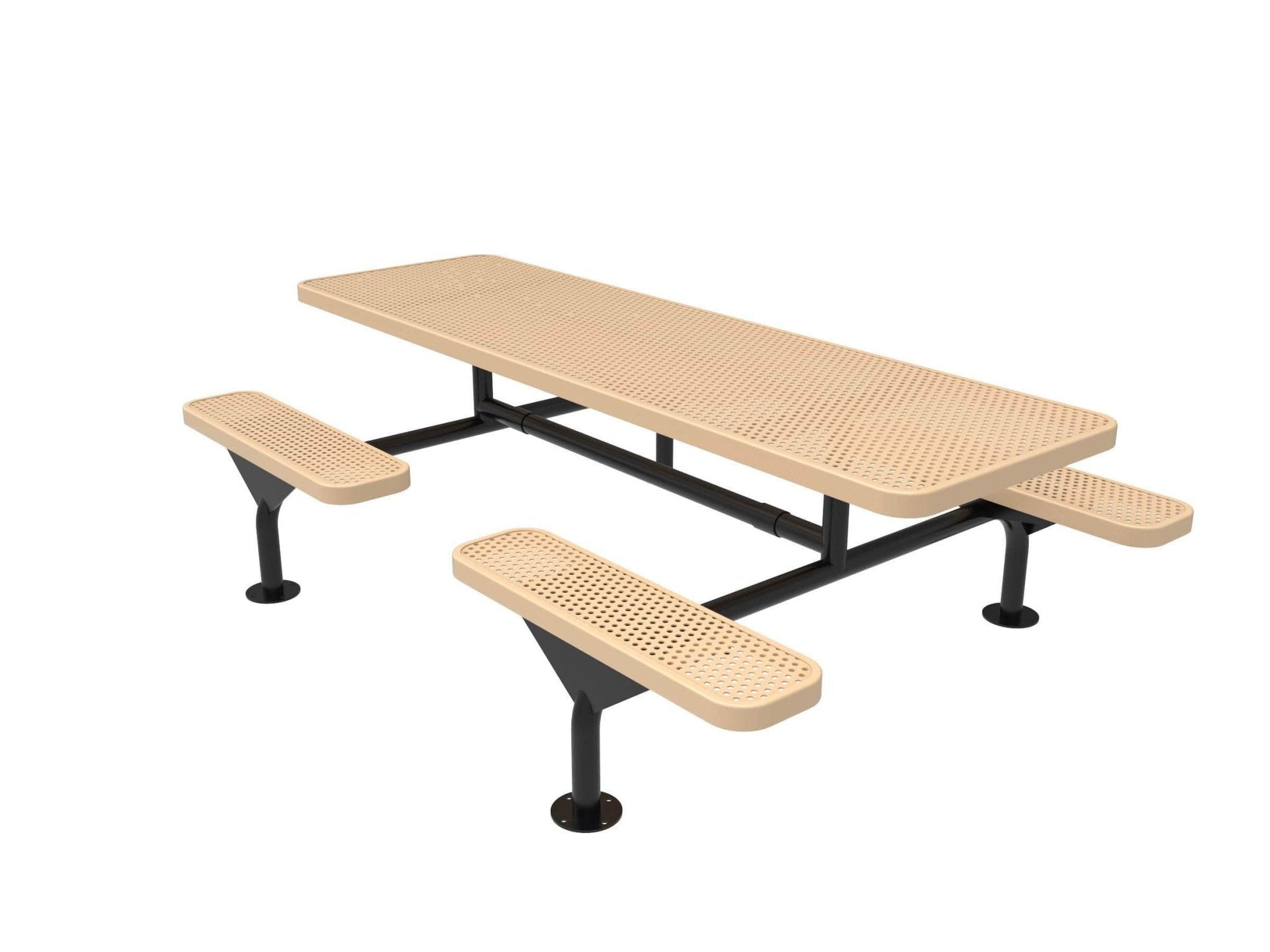 Rectangular Nexus Pedestal Table - Circular Pattern - 8 Ft. - Crowd Control Warehouse