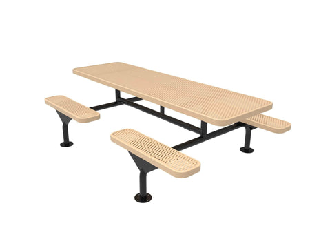 Rectangular Nexus Pedestal Table - Circular Pattern - 8 Ft. - Crowd Control Warehouse