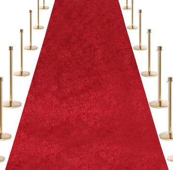 VIP Red Carpet Stanchion Kit - 4 Ft Wide / 25 Ft Long Carpet