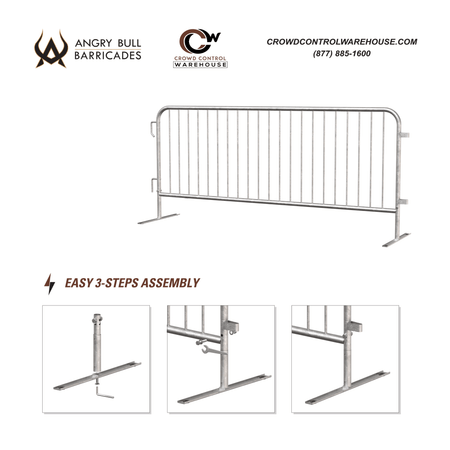 Replacement Feet for Heavy Duty Steel Barricade - Angry Bull Barricades - Crowd Control Warehouse
