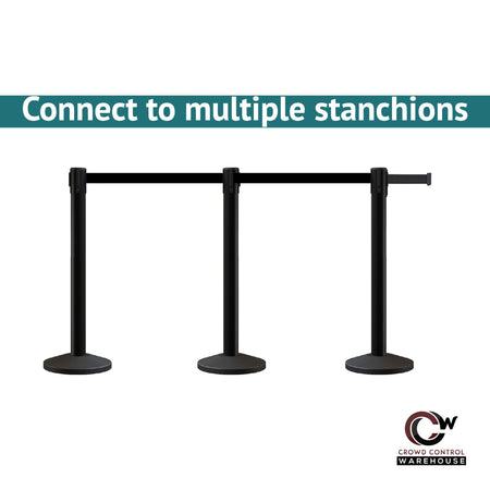 Retractable Belt Barrier Stanchion, 16 Ft. Belt - CCW Series RBB - 150 - Crowd Control Warehouse