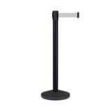 Retractable Belt Barrier Stanchion, Black Post, 11 Ft. Belt - CCW Series RBB - 100 - Crowd Control Warehouse