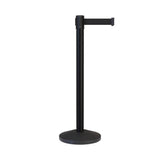 Retractable Belt Barrier Stanchion, Black Post, 12 Ft. Belt - CCW Series RBB - 100 - Crowd Control Warehouse