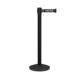 Retractable Belt Barrier Stanchion, Black Post, 12 Ft. Belt - CCW Series RBB - 100 - Crowd Control Warehouse