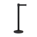 Retractable Belt Barrier Stanchion, Black Post, 7.5 Ft. Belt - CCW Series RBB - 100 - Crowd Control Warehouse