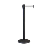 Retractable Belt Barrier Stanchion, Black Post, 7.5 Ft. Belt - CCW Series RBB - 100 - Crowd Control Warehouse
