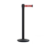 Retractable Belt Barrier Stanchion, Black Post with Heavy Duty Cast Iron Base, 14 ft Belt – Montour Line MI650 - Crowd Control Warehouse