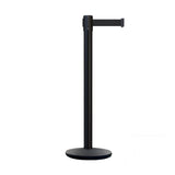 Retractable Belt Barrier Stanchion, Black Post with Heavy Duty Cast Iron Base, 14 ft Belt – Montour Line MI650 - Crowd Control Warehouse