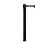 Retractable Belt Barrier Stanchion, Fixed Base, Black Post, 11 Ft. Belt - Montour Line MX630F - Crowd Control Warehouse