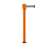 Retractable Belt Barrier Stanchion, Fixed Base, Orange Post, 35 ft Belt - Montour Line MSX760F - Crowd Control Warehouse