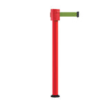 Retractable Belt Barrier Stanchion, Fixed Base, Red Post, 35 ft Belt - Montour Line MSX760F - Crowd Control Warehouse