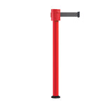 Retractable Belt Barrier Stanchion, Fixed Base, Red Post, 35 ft Belt - Montour Line MSX760F - Crowd Control Warehouse