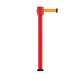 Retractable Belt Barrier Stanchion, Fixed Base, Red Post, 35 ft Belt - Montour Line MSX760F - Crowd Control Warehouse