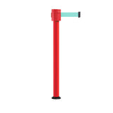 Retractable Belt Barrier Stanchion, Fixed Base, Red Post, 35 ft Belt - Montour Line MSX760F - Crowd Control Warehouse